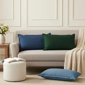 vidaXL Prevleka za blazino 2 kos HOUTEN Temno zelena 40 x 80 cm