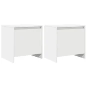 Vidaxl Nočna omarica 2 kosa bela 45x34x44,5 cm iverna plošča