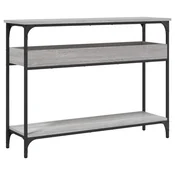 Vidaxl Konzolna mizica s polico siva sonoma 100x29x75 cm inž. les