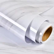 Nikcorp Samolepilna PVC obloga MOCNT marmor sijaj, vinilna tapeta za pohištvo 60 cm x 5 m, vodoodporna, oljno odporna proti praskam in vročini, zaščita kuhinjskih pultov, oklepni premaz