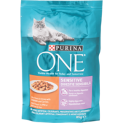 PURINA ONE Popolna hrana za odrasle mačke z občutljivo prebavo, s piščancem in korenjem, 85 g