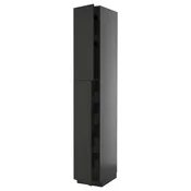 METOD / KNIVSHULT Visoki element s 2 vrata/4 ladice, crno-siva/Nickebo mat antracit, 40x60x240 cm