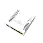 MikroTik RB260GSP with 5 Gigabit ports and SFP cage, SwOS, plastic case, PSU, POE-OUT (RB260GSP)