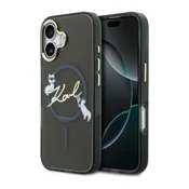 Maska Karl Lagerfeld IML Choupettes Karl Script Logo MagSafe za iPhone 17 crna