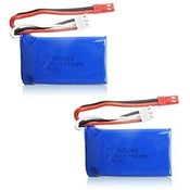 Akumulatorske baterije Lipo 7,4 V 1100 mAh 2 kosa | Združljive z Wltoys A949, A959, A969, A979, V912 | Za drone in RC avtomobile, modra