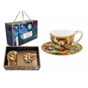 Carmani, skodelica za espresso t. Mini Vanessa 90ml - VAN Gogh/Vaza z vrtnicami