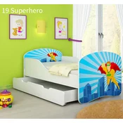 Djecji krevet ACMA s motivom + ladica 160x80 cm 19 Superhero