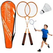Reketi za badminton sa futrolom i lopticom 4u1 - narancasti