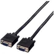 VALUE Value VGA priključni kabel VGA 15-polni vtič 10.00 m črna 11.99.5257 dvojno oklopljen\, lahko se privije VGA kabel, (20415592)