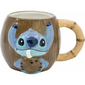 DISNEY Disney, Skodelica 325 ml 3D Stitch z učinkom kokosovega oreha iz zbirke Coconut, Rjava, (5000071319)