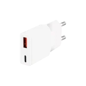Logilink punjac 2 porta, 1 x USB type c, 1 x USB A, 20W, GaN, slim, bela