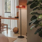 LEDS-C4 LED talna svetilka Ravni 1-slojna, jantar, steklo, CCT - Dnevna soba/jedilnica - jantarno prozorna, črna