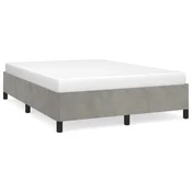 Vidaxl Posteljni okvir brez vzmetnice svetlo siv 140x190 cm žamet