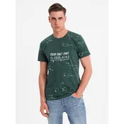 Ombre Mens printed t-shirt with round neckline - green