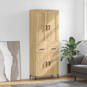 Greatstore Visoka komoda sonoma hrast 69,5x34x180 cm inženirski les