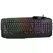 X WAVE Tastatura gejmerska multimedijalna sa RGB pozadinskim osvetljenjem crna,USA slova