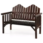 Northio Lesena vrtna klop za 2 osebi z letvastim sedežem rjava 120x68x99 cm