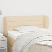 Vidaxl Vzglavje z ušesi krem 93x23x78/88 cm blago