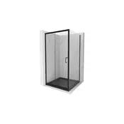 Mexen Apia drsna tuš kabina 90 x 90 cm, prozorna, črna + Flat tuš kad, črna - 840-090-090-70-00-4070B