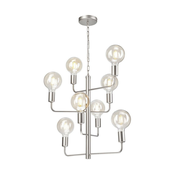 Luster na lancu ORLANDO 8xE27/60W/230V, srebrne boje