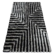 eoshop Moderna preproga FLIM 010-B3 shaggy, labirint - Strukturna črna/siva ( - Velikost: 80x150 cm)