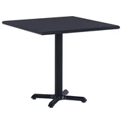 Vidaxl Vrtna miza črna 80x80x75 cm