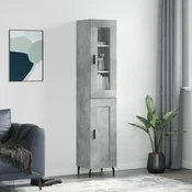 Vidaxl Visoka omara betonsko siva 34,5x34x180 cm inženirski les