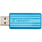 USB ključ, 32GB, USB 2.0, 10/4MB/sec, VERBATIM PinStripe, modri