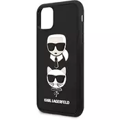 KARL LAGERFELD KLHCN65IK3DKC za iPhone 11 Pro Max črna trda zaščita - Heads 3D Rubber