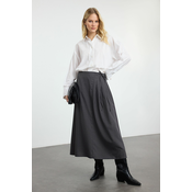 Trendyol Anthracite Pleat Detailed Woven Skirt