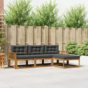 Set vanjskih sofa s jastukom 4 pcs Prirodna i antracit