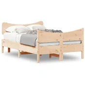shumee vidaXL Posteljni okvir brez vzmetnice 120x190 cm masiven borov les