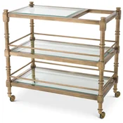 Casa Padrino luxury serving trolley vintage brass 82 x 46 x H. 80 cm - Hotel restaurant gastronomy trolley - Luxury hotel restaurant gastronomy accessories - Luxury furniture