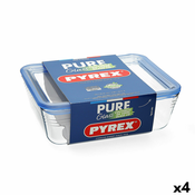 Hermeticka Kutija za Rucak Pyrex Pure Glass Providan Staklo (2,6 L) (4 kom.)