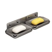 INF Stensko dvojno držalo za milo, pištolsko siva, vesoljski aluminij, (5000298103)