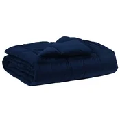 Vidaxl Poletna odeja Šonerisan Temno modra 140 x 220 cm Mikrovlakna