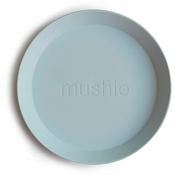 Mushie Round Dinnerware Plates krožnik Powder Blue 2 kos