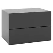 Northix Nočna omarica viseča stenska polica z 2 predaloma, stranska mizica, 42 x 30 x 28 cm, siva