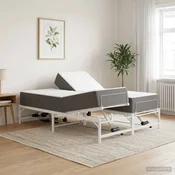 vidaXL Električna nastavljiva postelja Bela 140 x 190 cm Jeklo