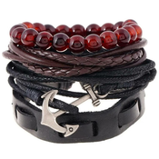 Muške narukvice VI-33178 Anchor - Crna KP33178