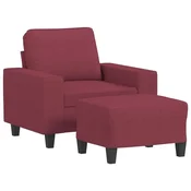 Vidaxl Fotelj s stolčkom za noge vinsko rdeč 60 cm blago