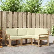 Set vanjskih sofa s jastukom 4 pcs Bijela i krem