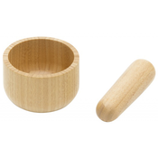 Pebbly Hmoždíř s tloučkem , NBA094, bambus, hmoždíř 11,5 x 7 cm, tlouček 14 x 5 cm