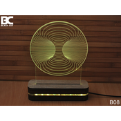 Black Cut 3D Lampa Crna rupa Toplo bela