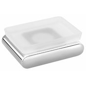 Odlagalnik za milo FLORI, kromast/mat steklo - Kromasta - 120 - Steklo - Vijaki - Drugo - Sapho - FLORI - 122x41x89 mm - Posoda za milo