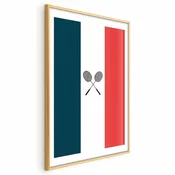 shumee Plakat - Francoske zastave in črni badmintonski loparji