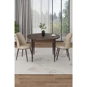 Hanah Home trpezarijski set Tor, sto i 2 stolice, ploca u dekoru drveta Baroque, krem tkanina Babyface