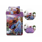 Disney Frozen Posteljni set, z zadrgo, otroška, bombažna posteljnina 100x135 cm, Oeko-Tex