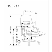 Halmar Uredska stolica HARBOR crna, eko koža, TILT mehanizam, podesiva visina