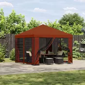 Gazebo 3 x 3 m Terakota Poliester i celik 190 gsm